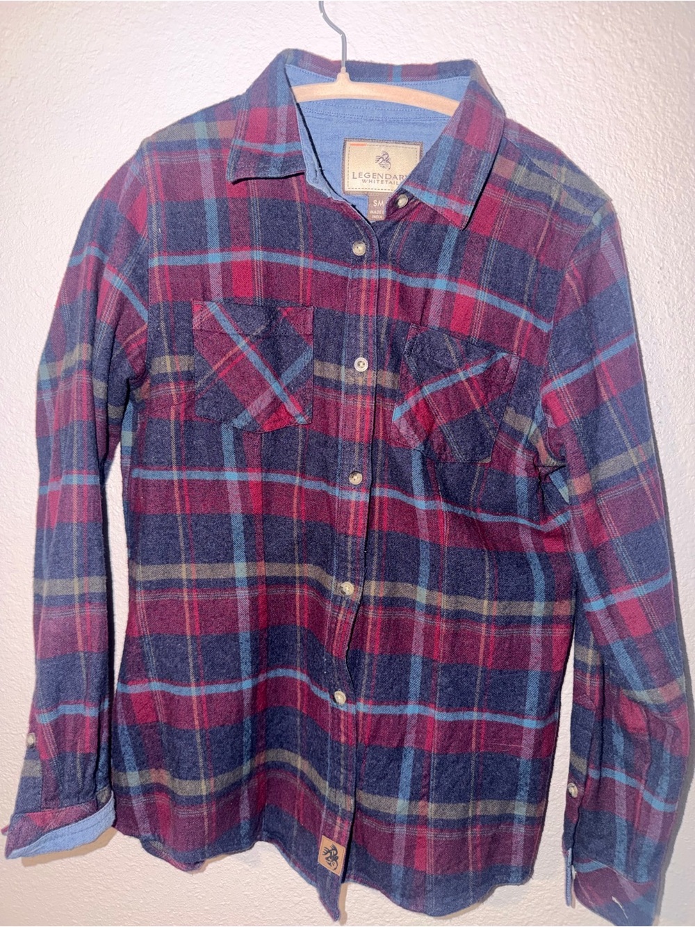 Legendary Whitetails Flannel Shirt in Blue & Burgundy